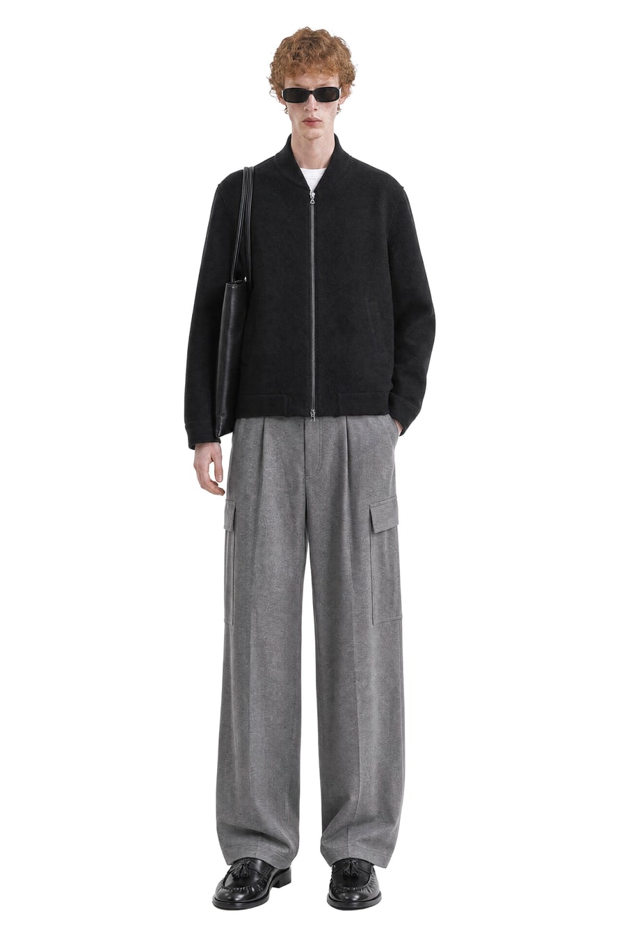 HARRIS WHARF LONDON Boiled Wool Bomber Jacket, view 5