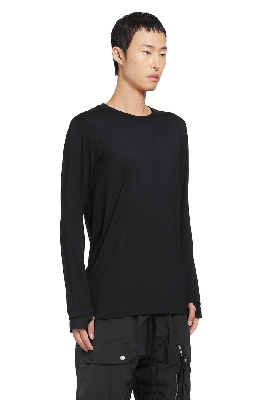 THOM KROM Stretch Viscose Long Sleeve T-Shirt, view 2
