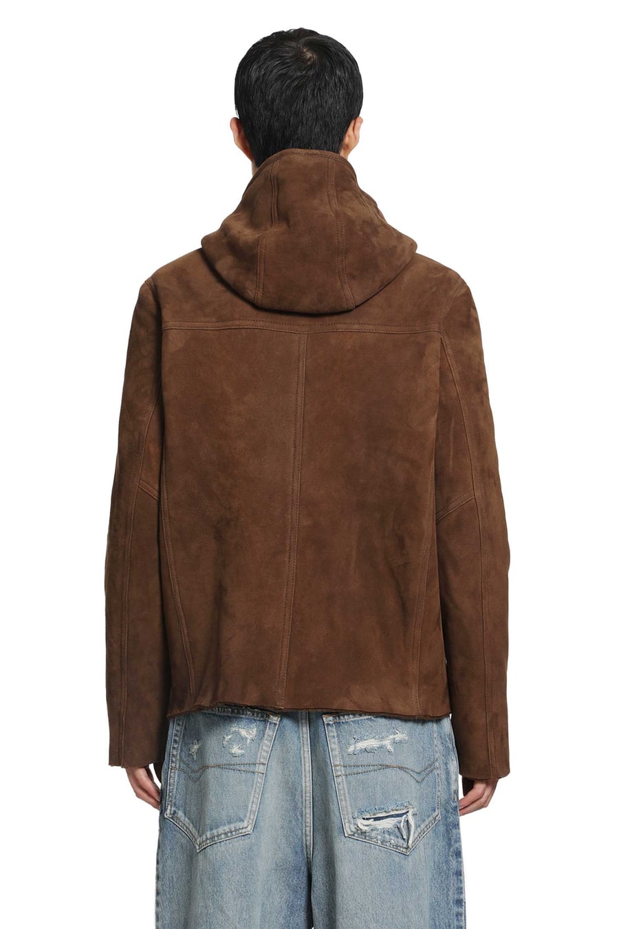 GIORGIO BRATO Hooded Suede Jacket, view 4