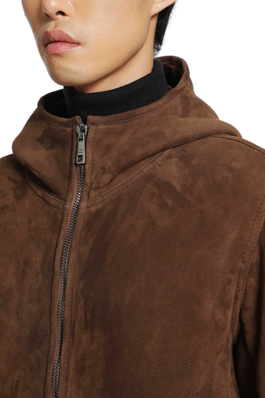GIORGIO BRATO Hooded Suede Jacket, view 5