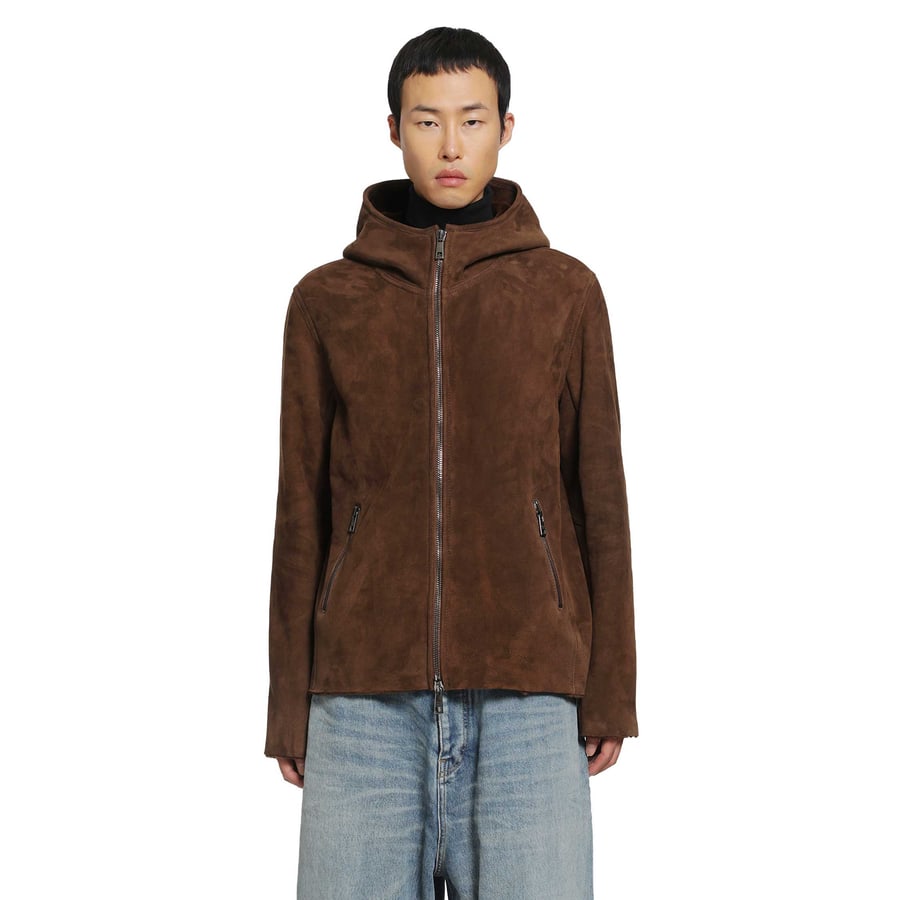 GIORGIO BRATO Hooded Suede Jacket, view 7