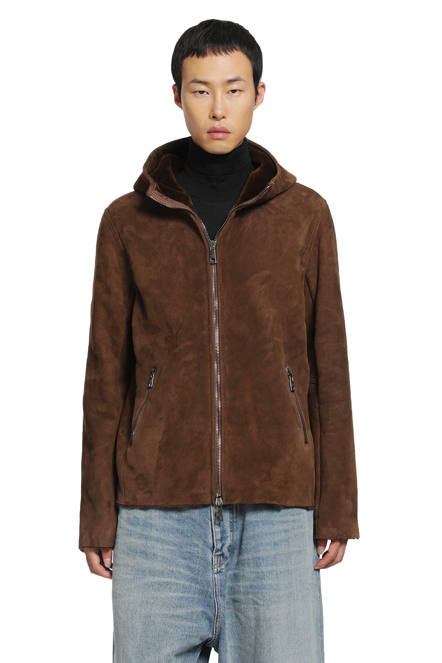 GIORGIO BRATO Hooded Suede Jacket