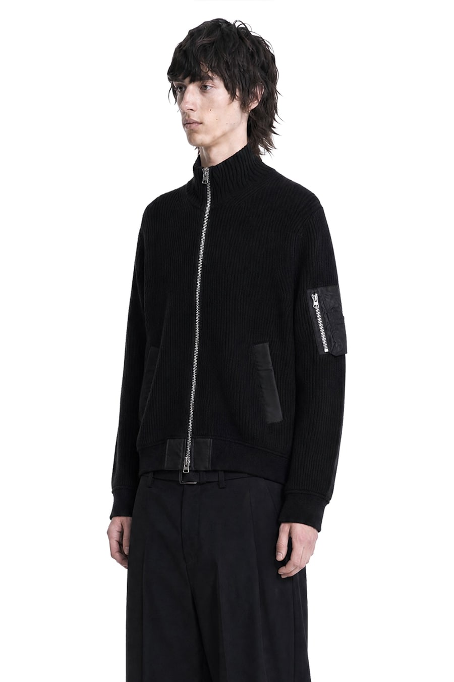 SACAI Wool Knit Blouson, view 2