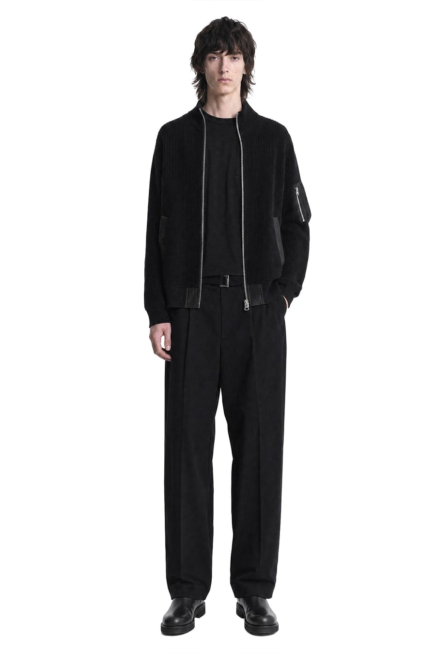 SACAI Wool Knit Blouson, view 4