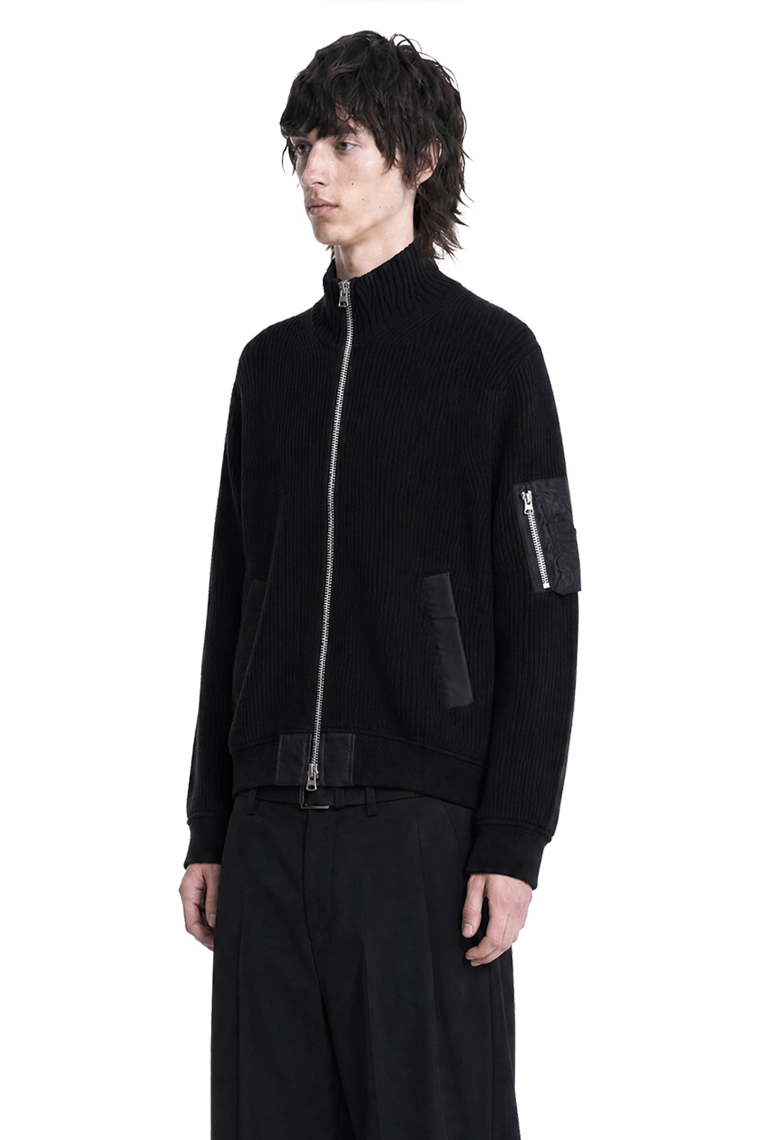 SACAI Wool Knit Blouson, view 2