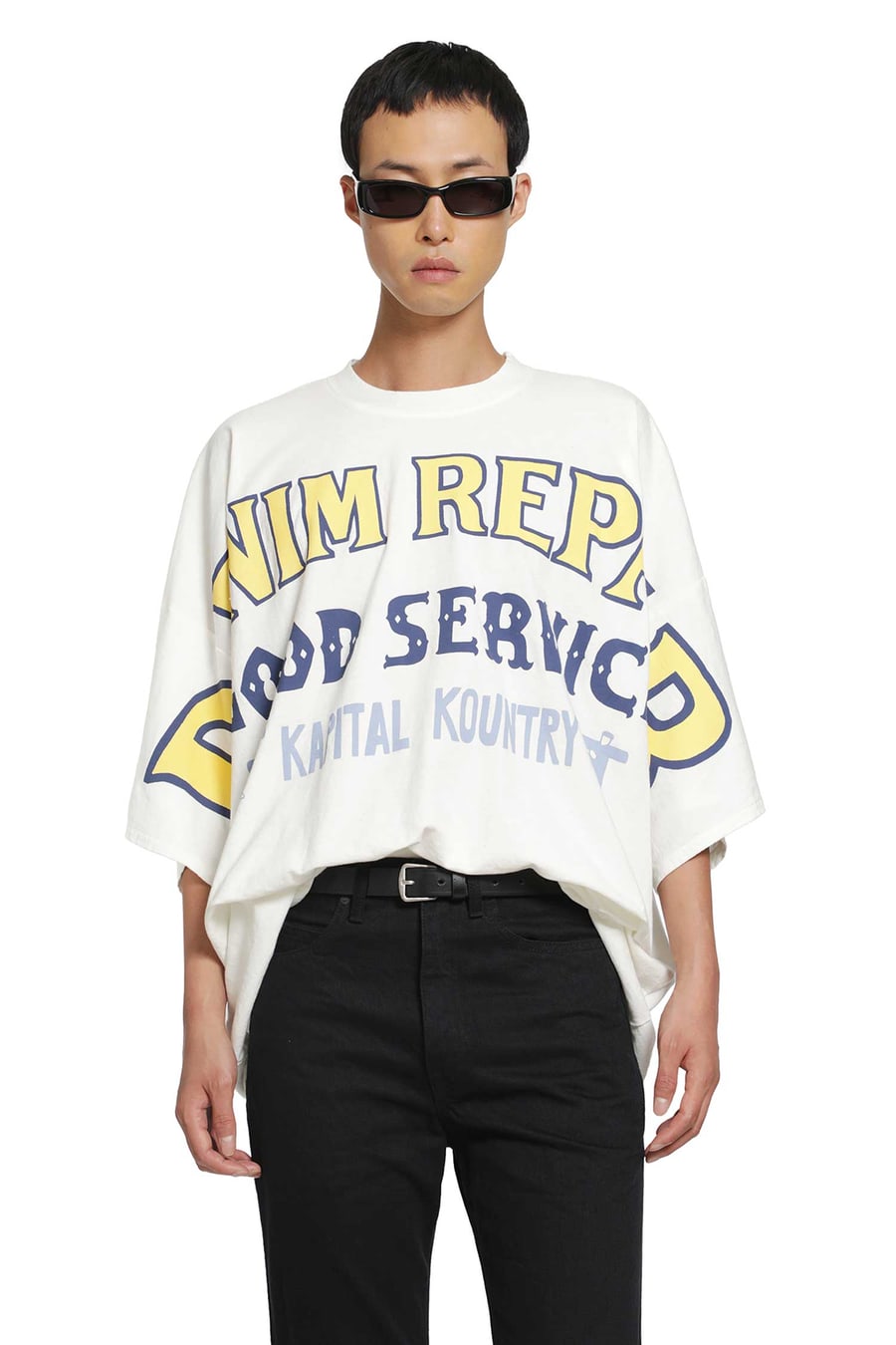 KAPITAL 18.5 /Jersey Huge Denim Repair T-Shirt