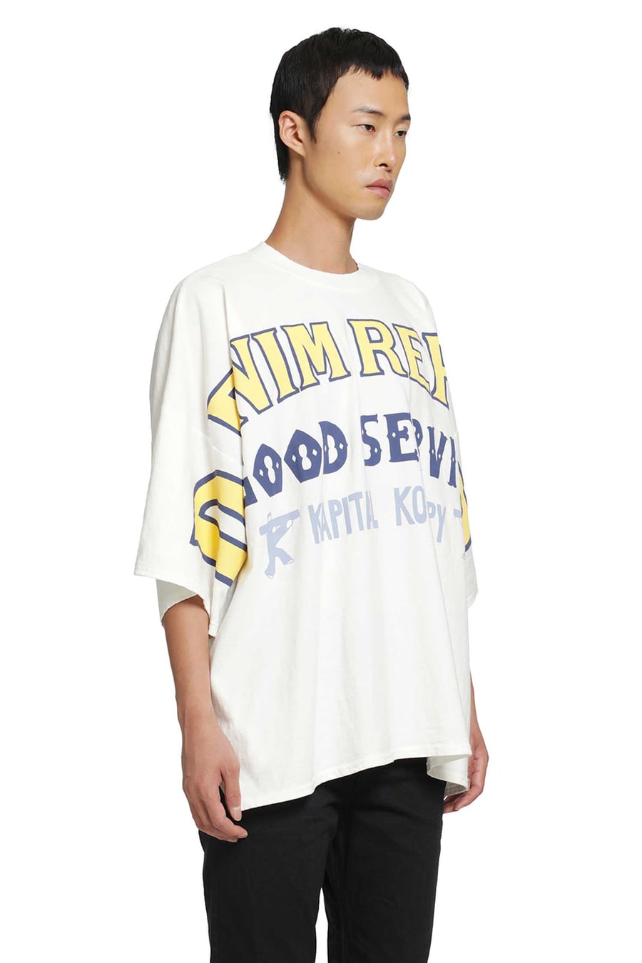 KAPITAL 18.5 /Jersey Huge Denim Repair T-Shirt, view 3