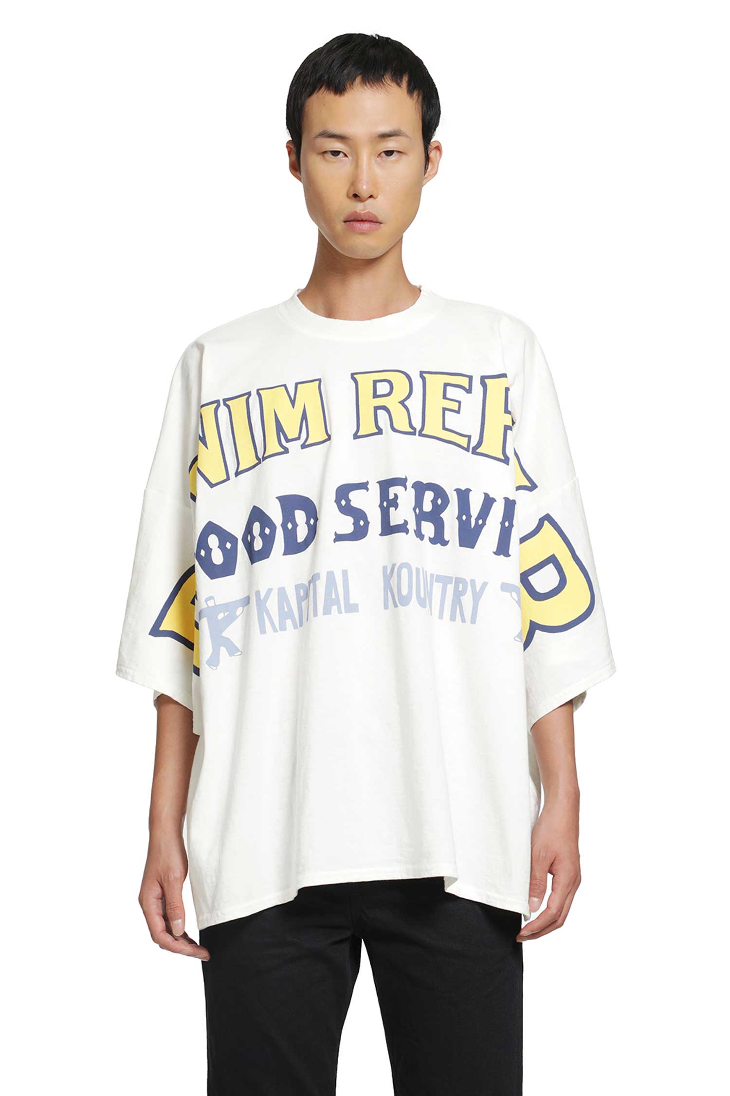 KAPITAL 18.5 /Jersey Huge Denim Repair T-Shirt, view 2