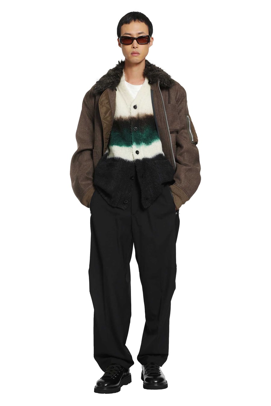 SACAI Wool Melton Blouson Jacket, view 5