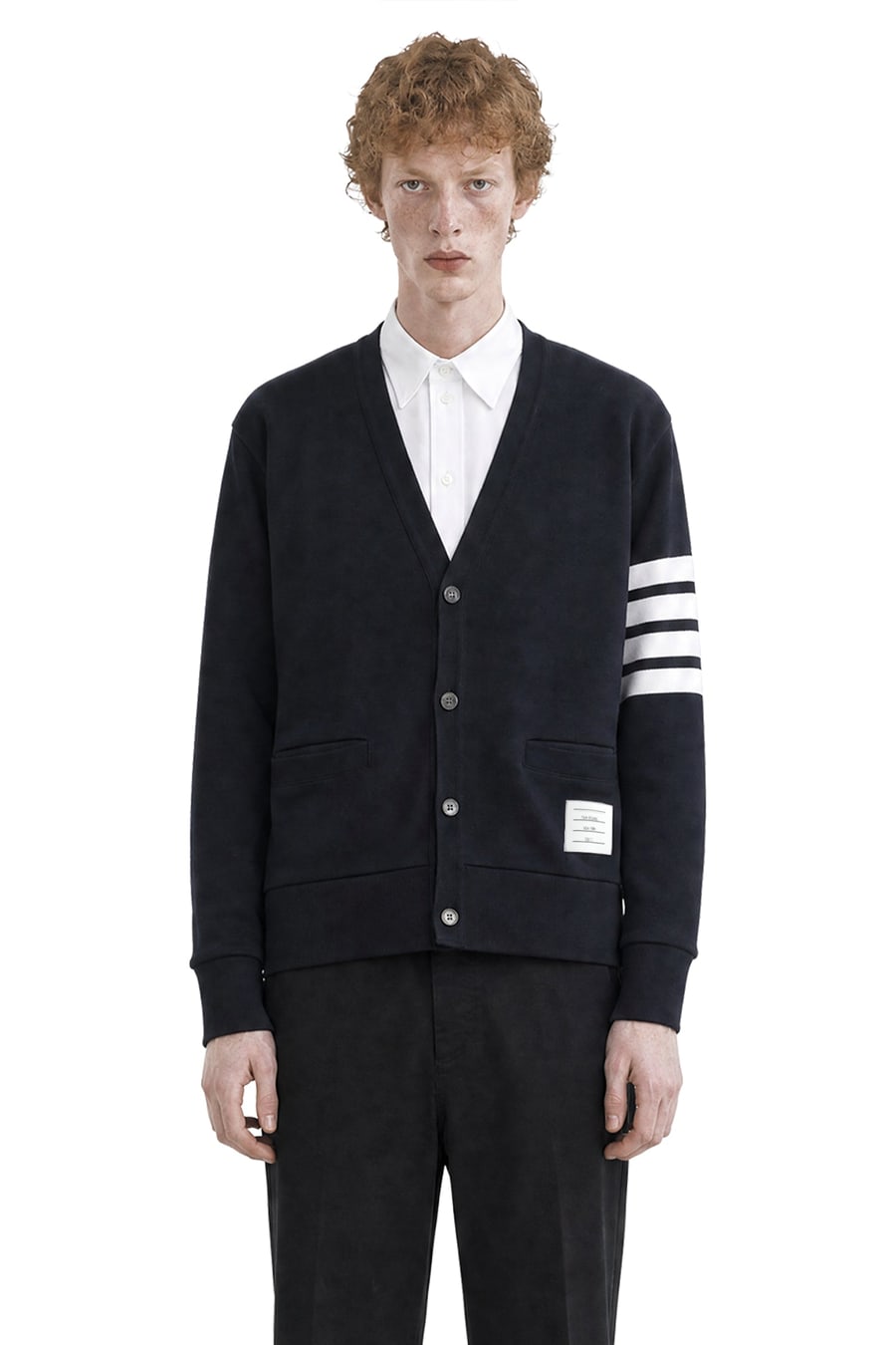 Thom Browne Loopback 4-Bar Boat Cardigan, view 2