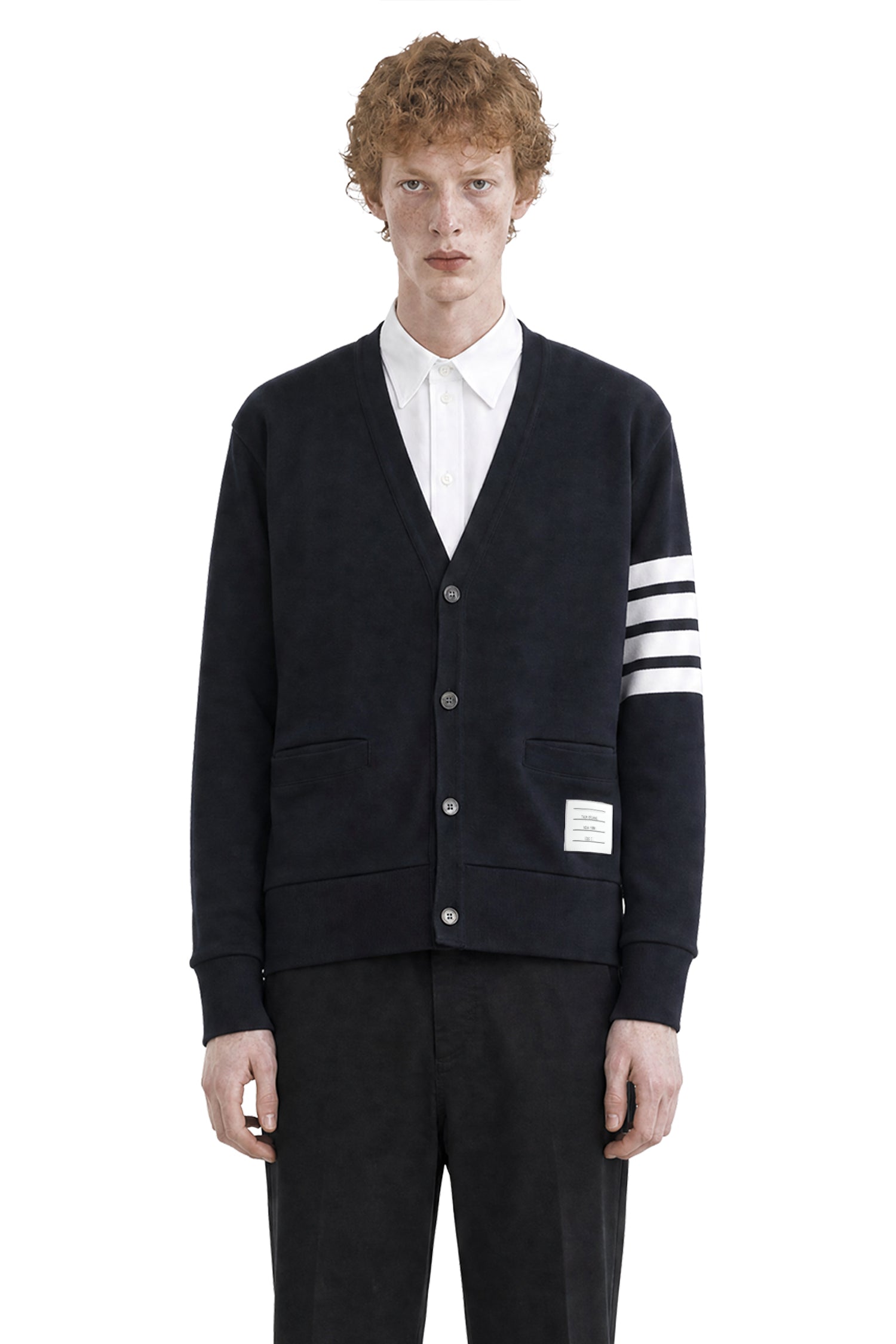 Thom Browne Loopback 4-Bar Boat Cardigan, view 2