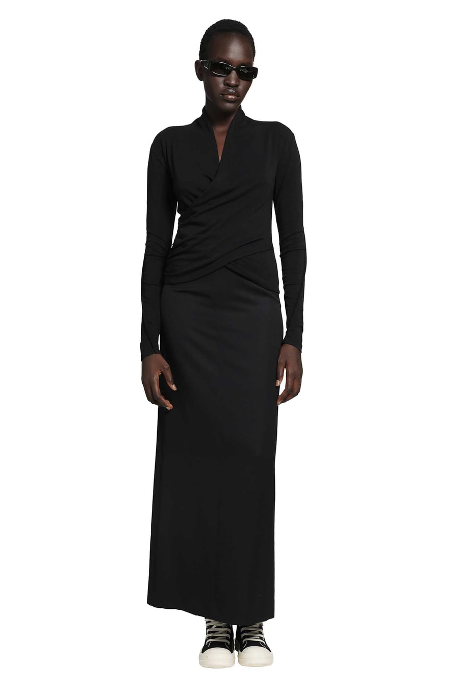 THOM KROM Stretch Cotton Modal Wrap Top, view 5