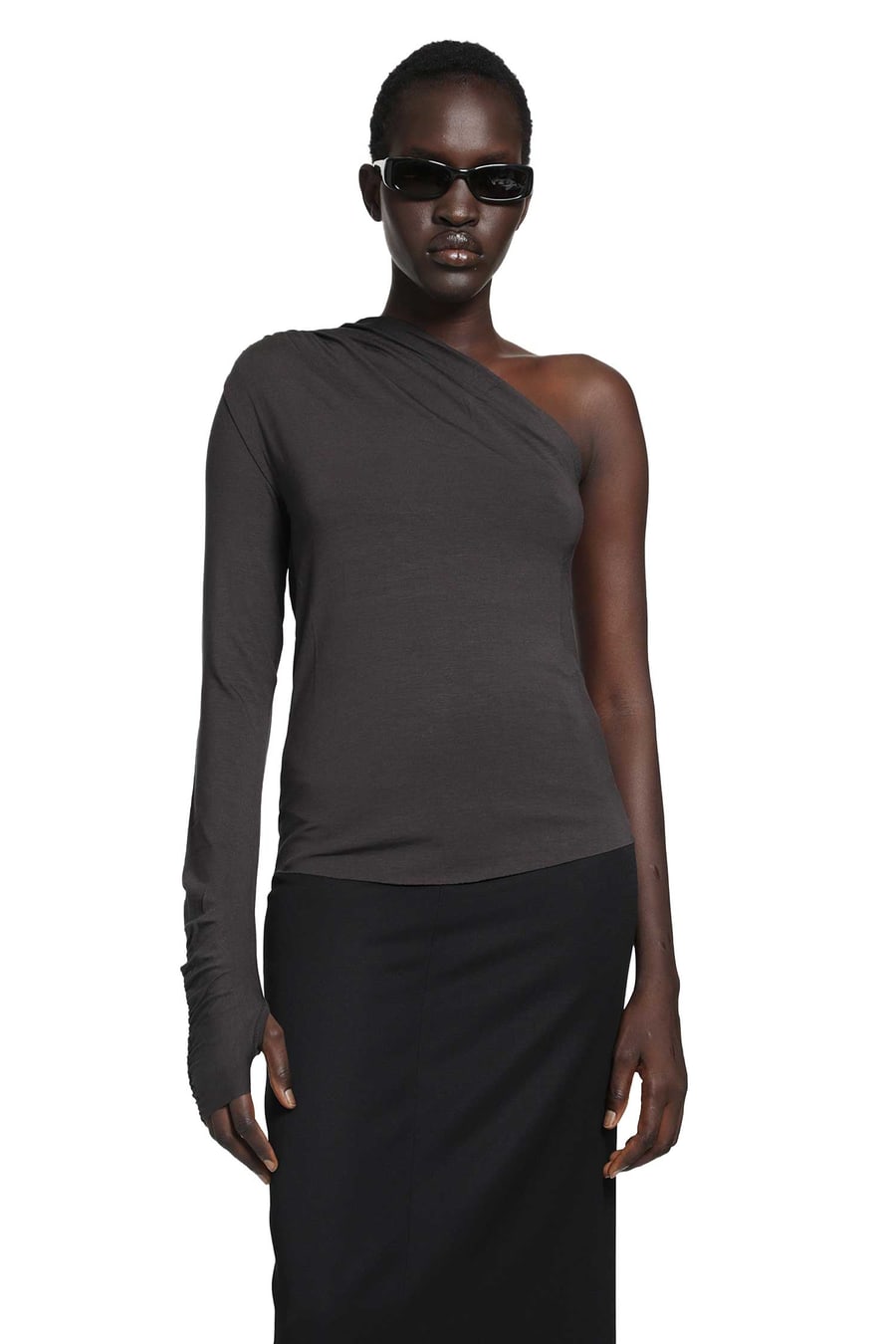 THOM KROM Stretch Viscose Off-Shoulder Top