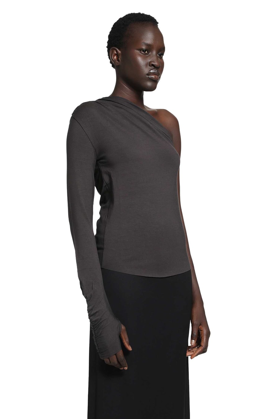 THOM KROM Stretch Viscose Off-Shoulder Top, view 3