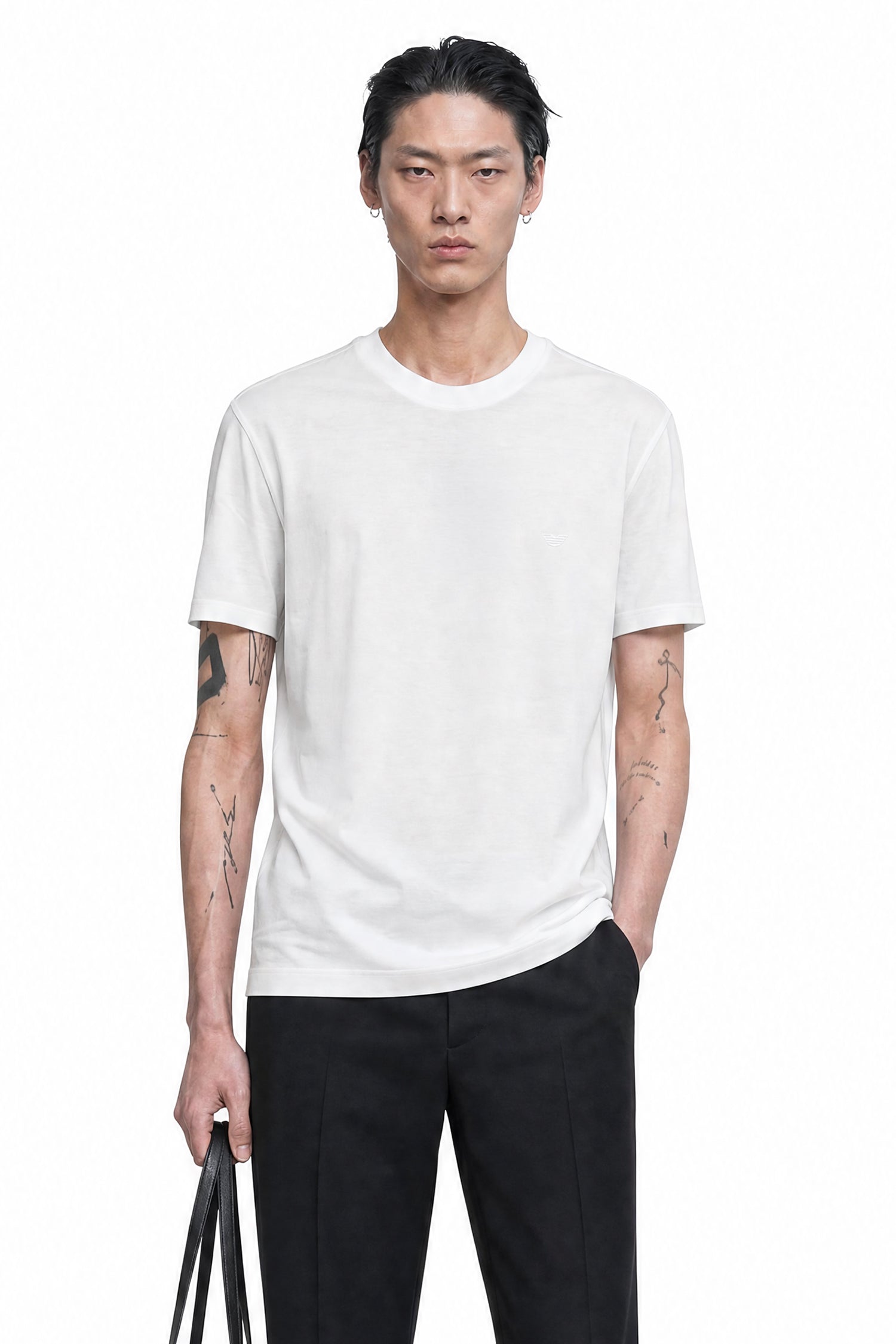 Emporio Armani Micro Eagle Embroidery Jersey T-Shirt