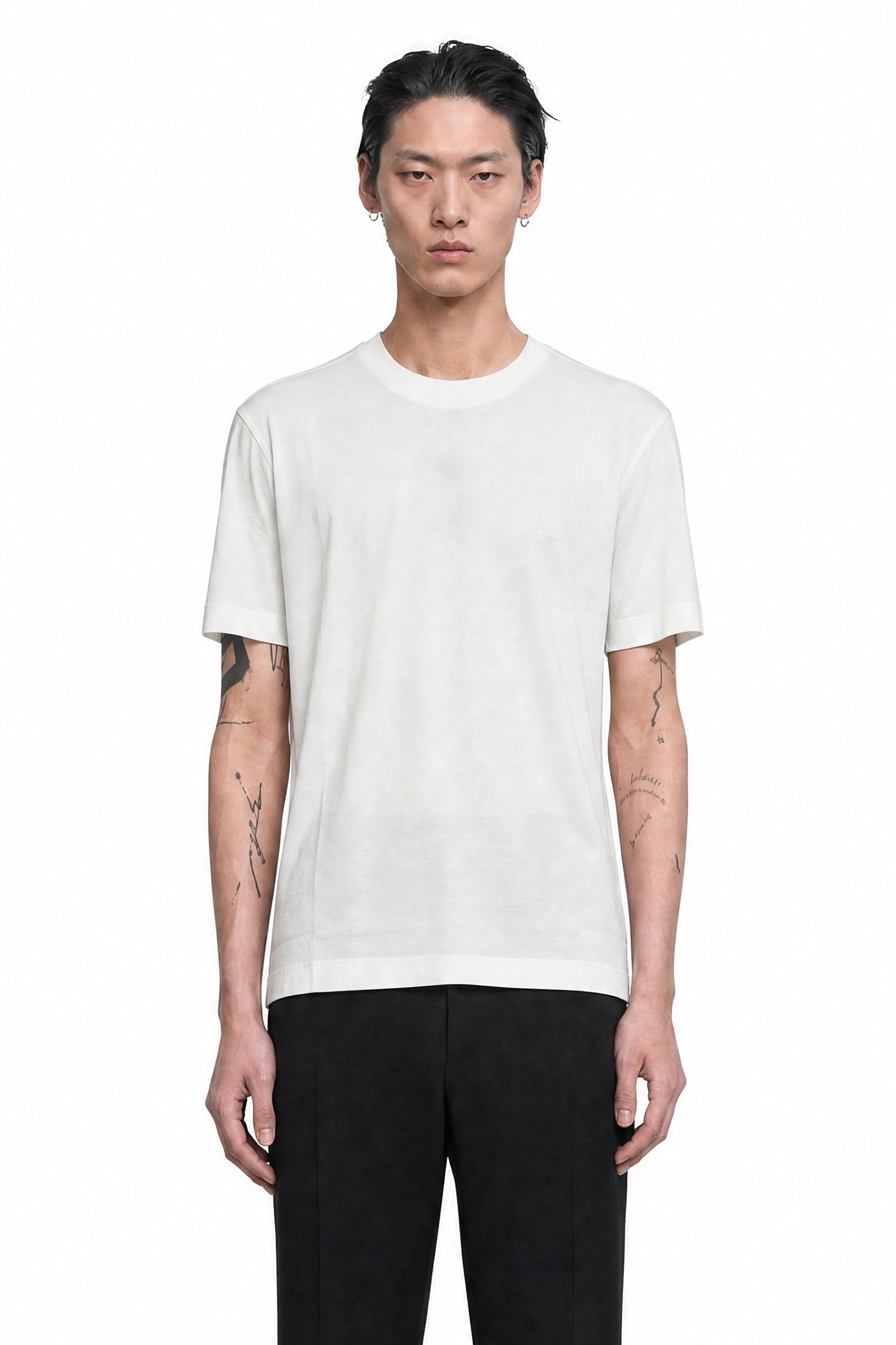 Emporio Armani Micro Eagle Embroidery Jersey T-Shirt, view 2