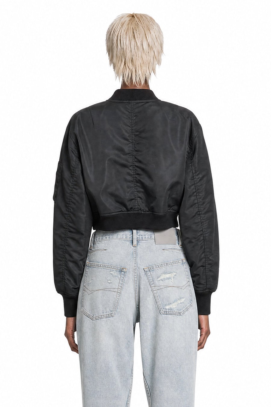 Balenciaga Cropped Bomber in Technical Faille, view 4