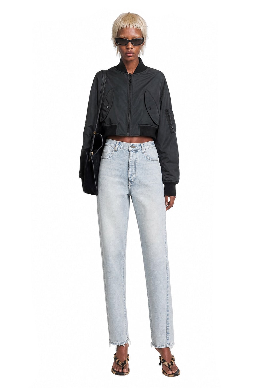 Balenciaga Cropped Bomber in Technical Faille, view 5