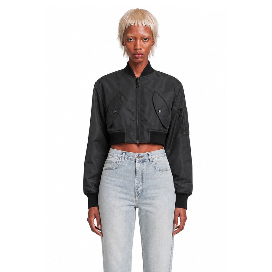 Balenciaga Cropped Bomber in Technical Faille, view 6