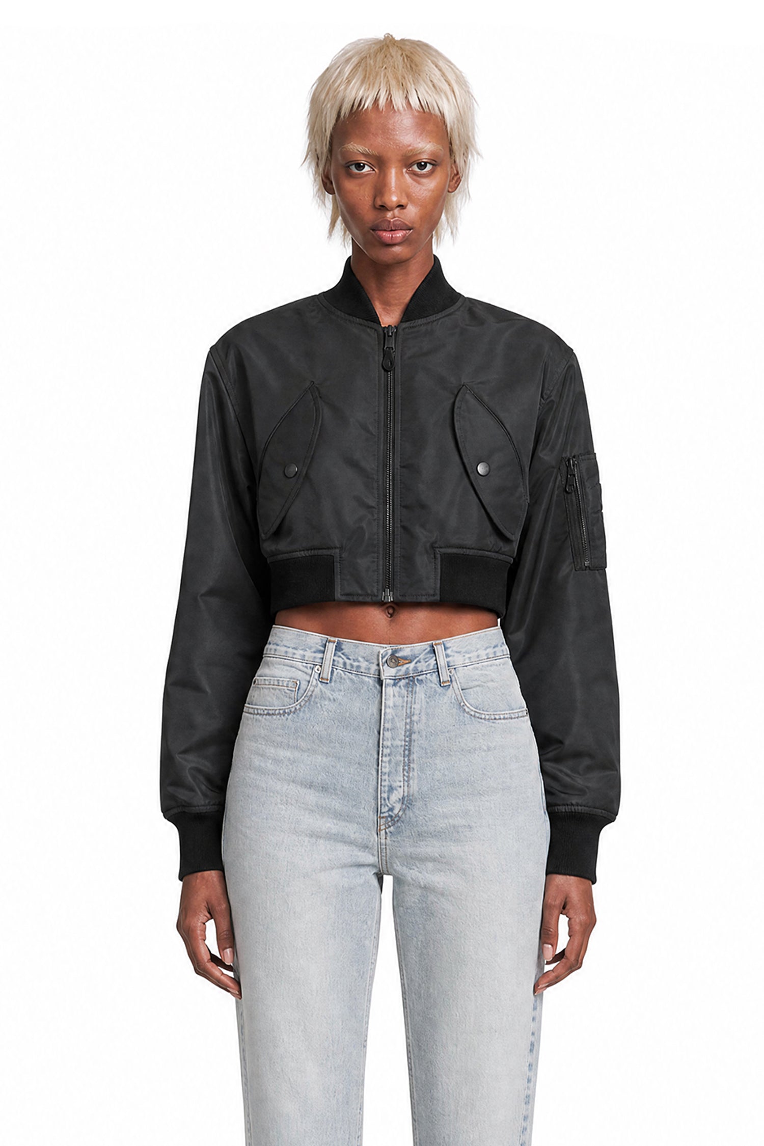 Balenciaga Cropped Bomber in Technical Faille, view 2