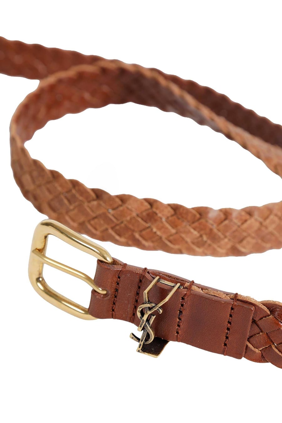 Saint Laurent Cassandre Rectangular Buckle Belt, view 3