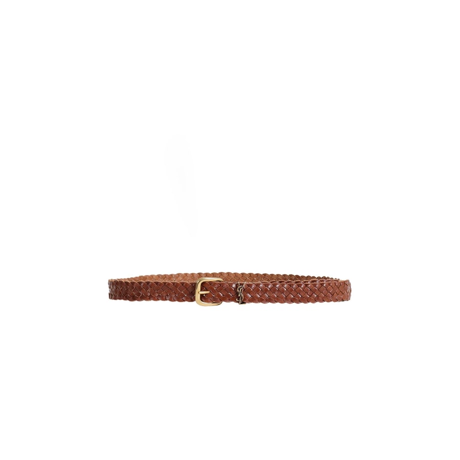 Saint Laurent Cassandre Rectangular Buckle Belt, view 4