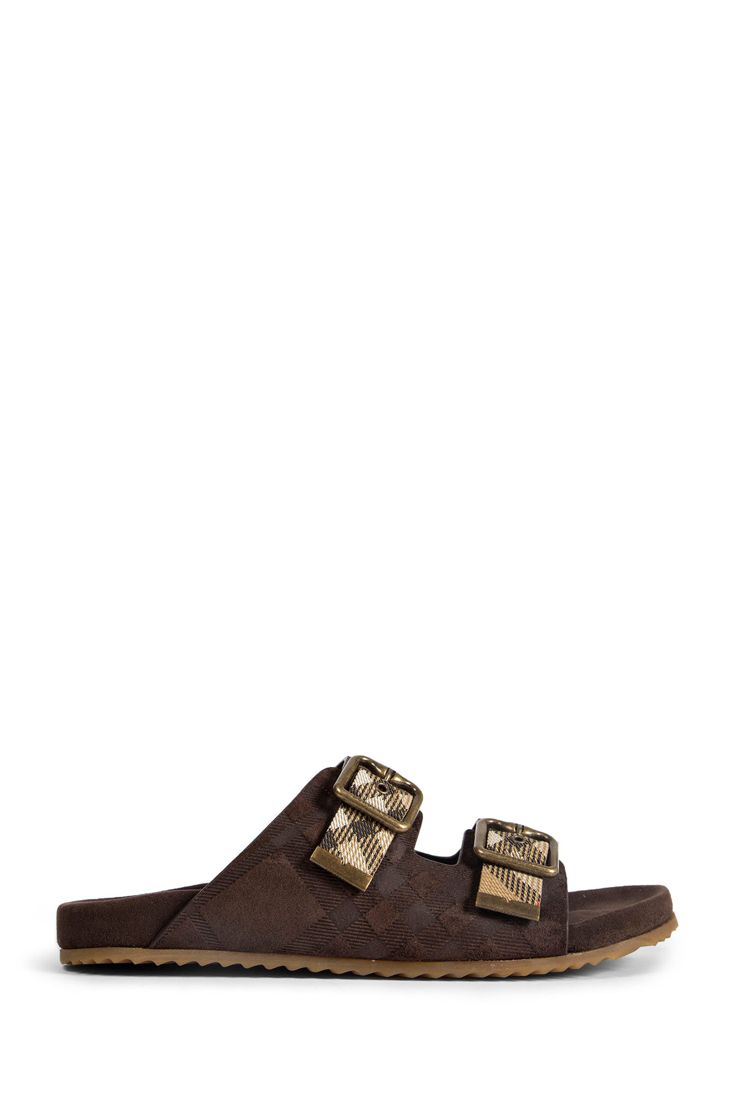 Burberry Double Bouckle Checked Sandals