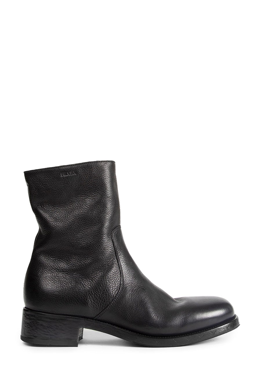 Prada Leather Zipper Ankle Boots