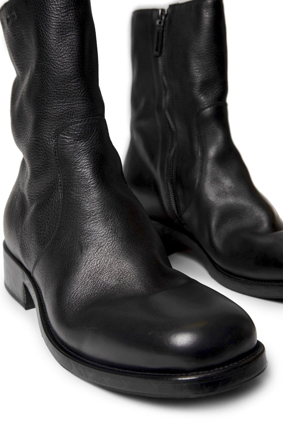 Prada Leather Zipper Ankle Boots, view 6