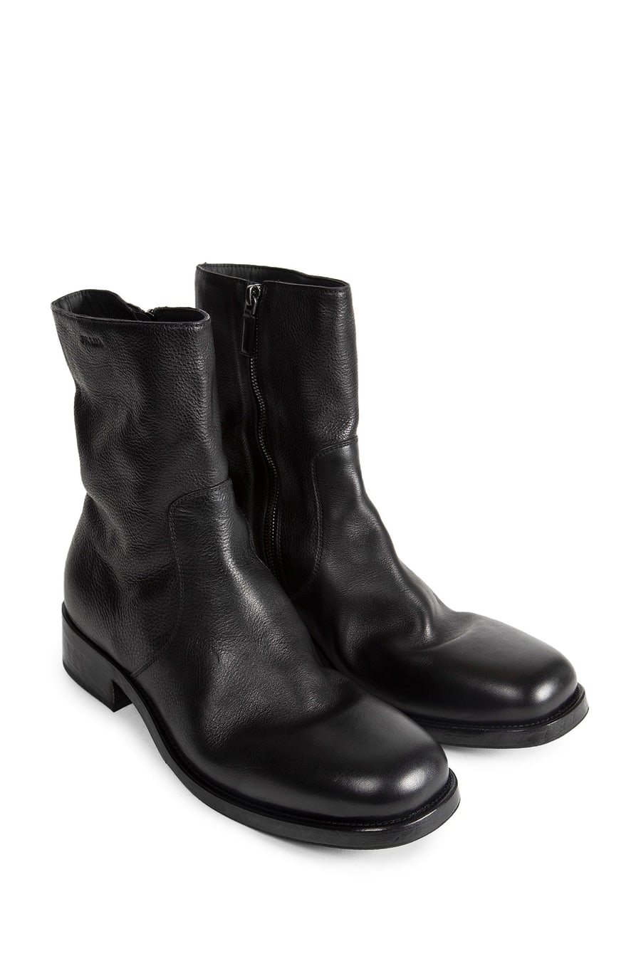 Prada Leather Zipper Ankle Boots, view 7