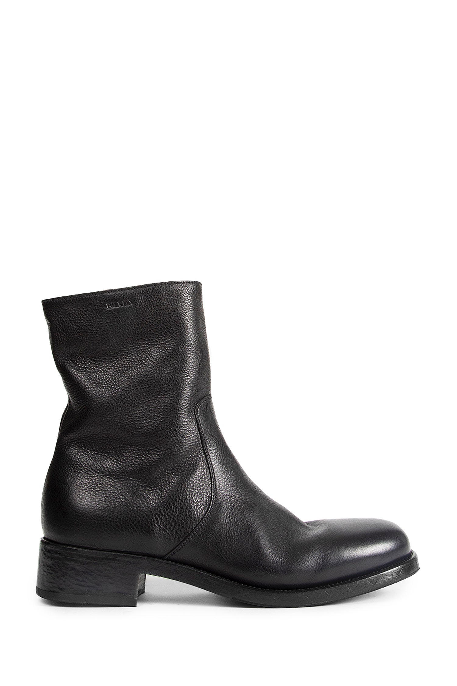 Prada Leather Zipper Ankle Boots