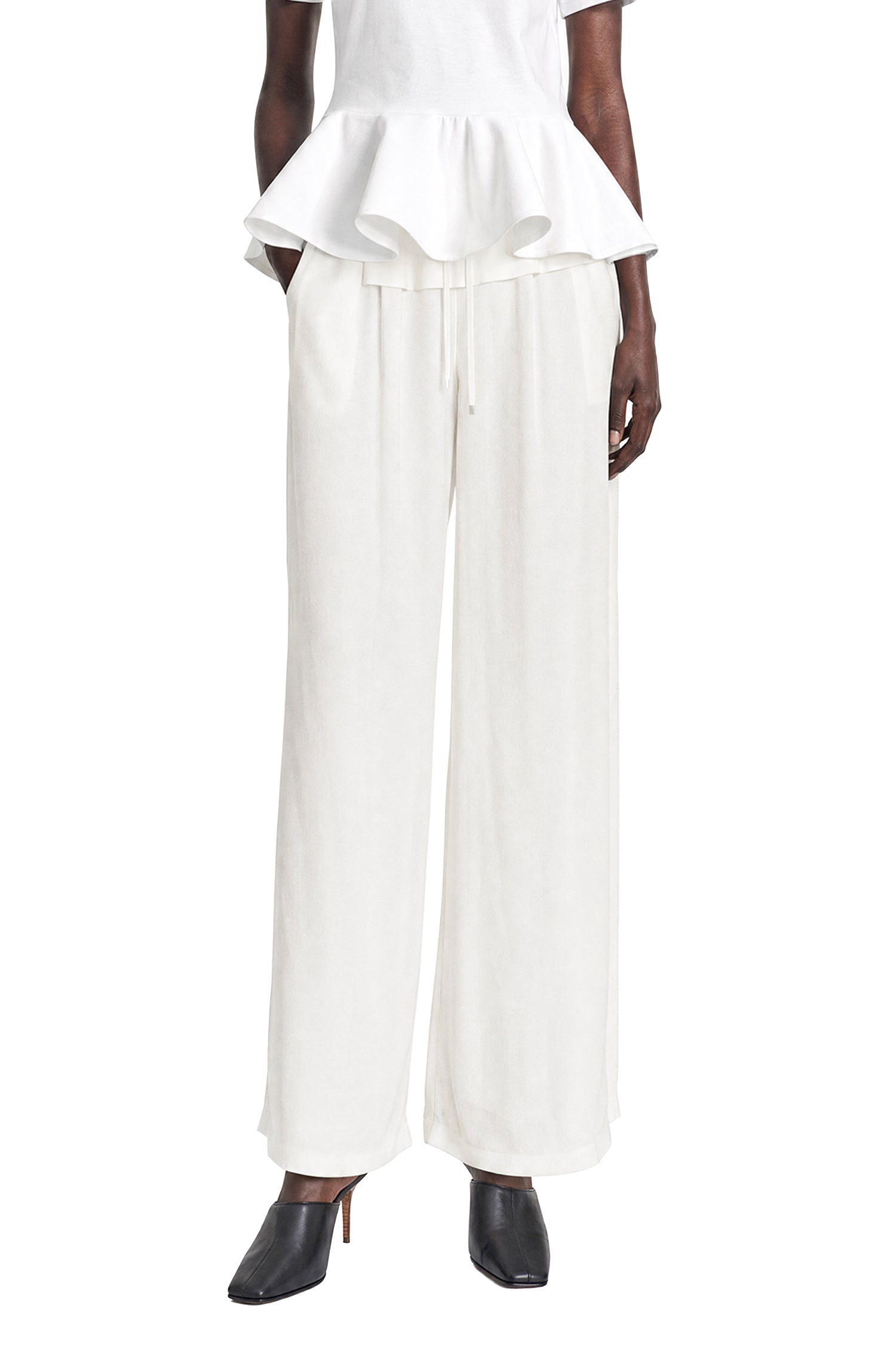 Alaïa Peplum Viscose Cady Pants