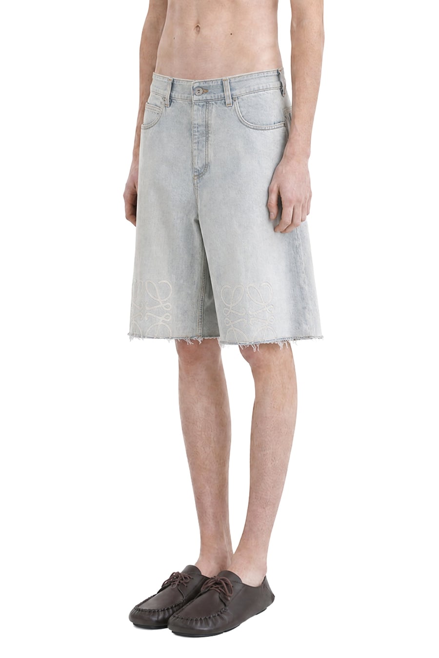 Loewe Anagram Shorts in Denim, view 3