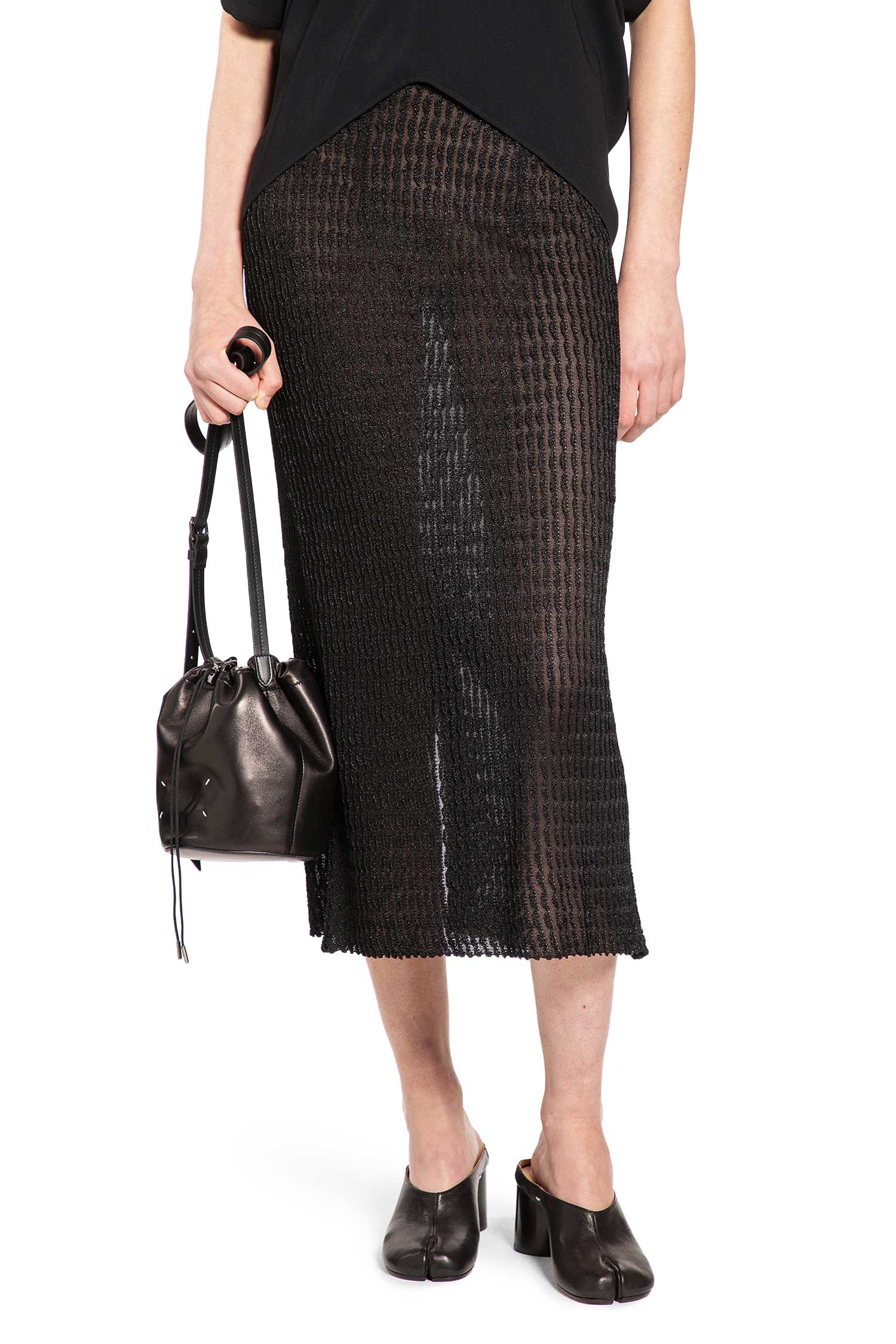 Maison Margiela Ribbed-Knit Midi Skirt