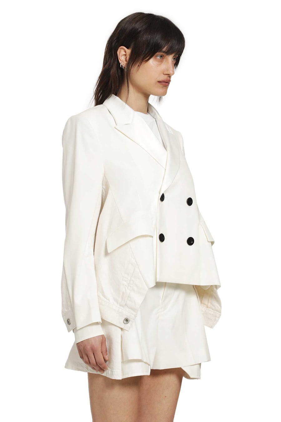 SACAI Wool Suiting x Denim Blazer, view 3