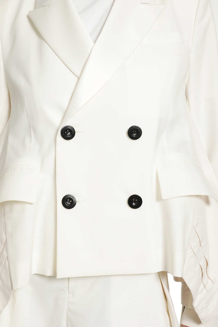 SACAI Wool Suiting x Denim Blazer, view 5
