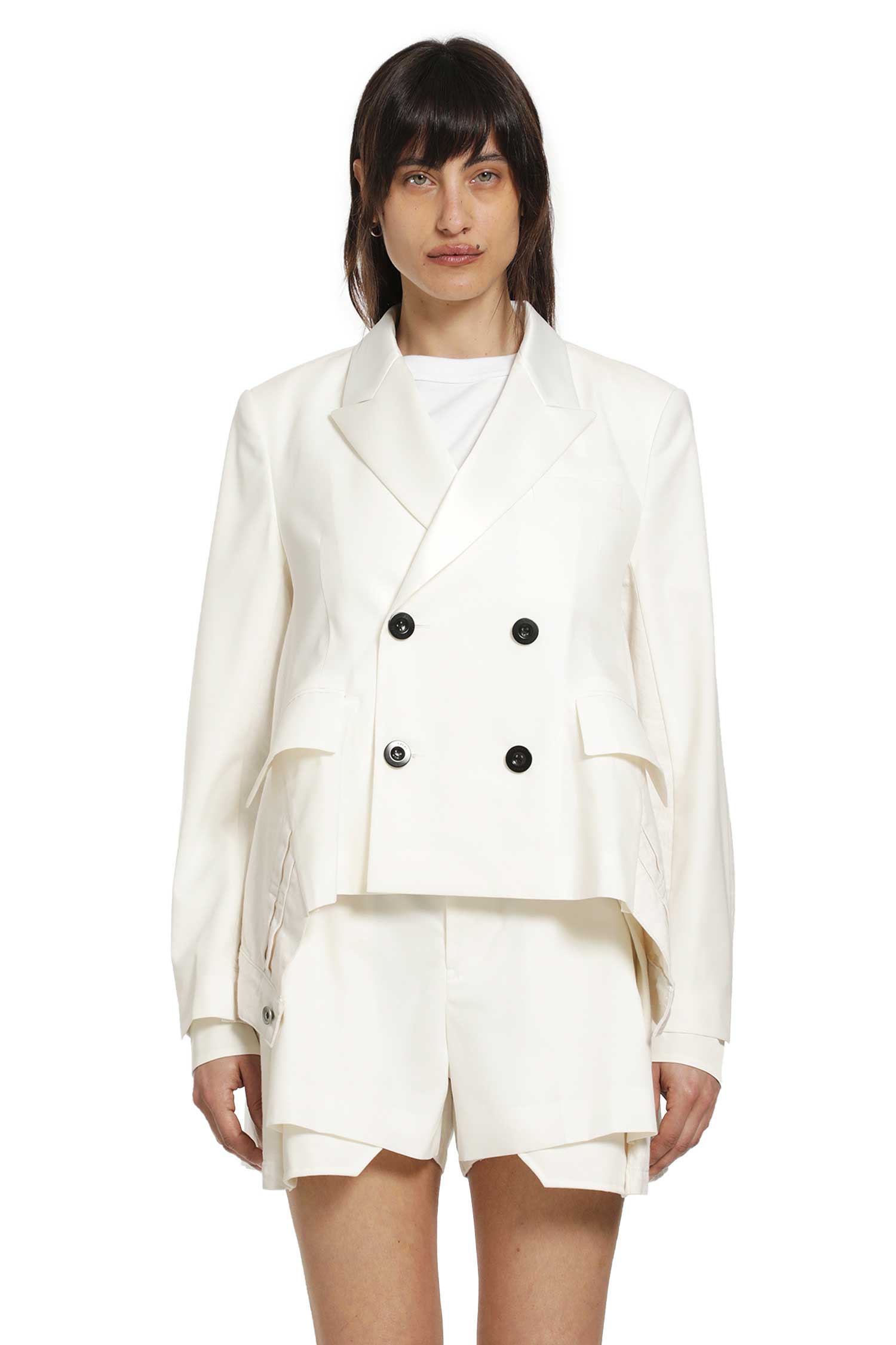 SACAI Wool Suiting x Denim Blazer, view 2