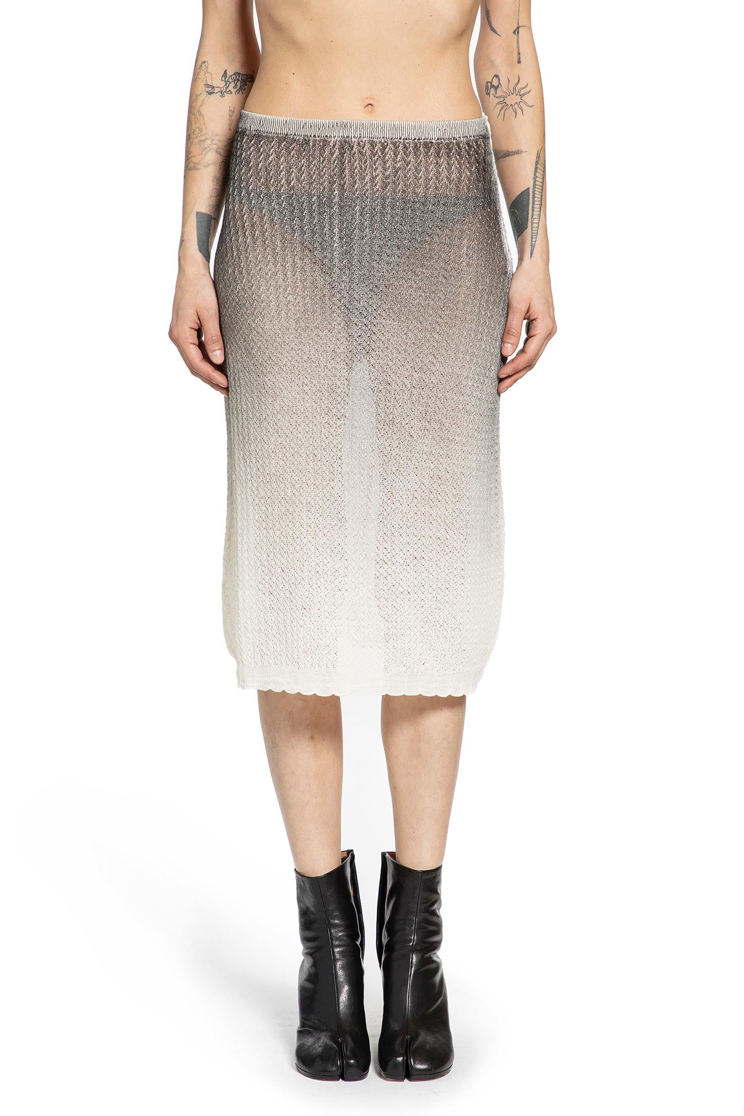 Maison Margiela Sheer Knit Midi Skirt, view 2