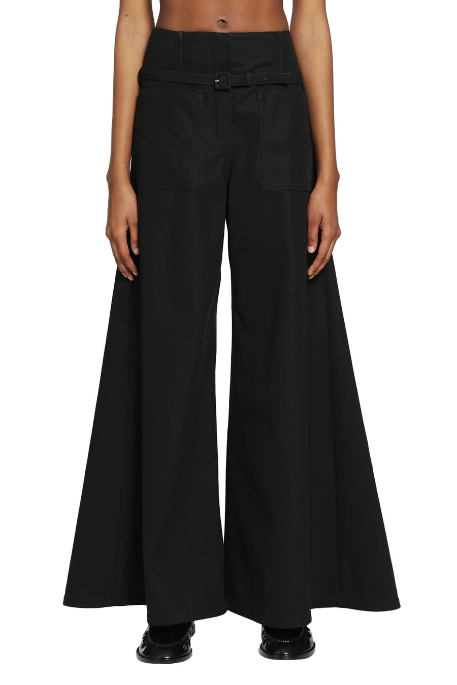 COURRÈGES Cotton Canvas Palazzo Pants, view 2