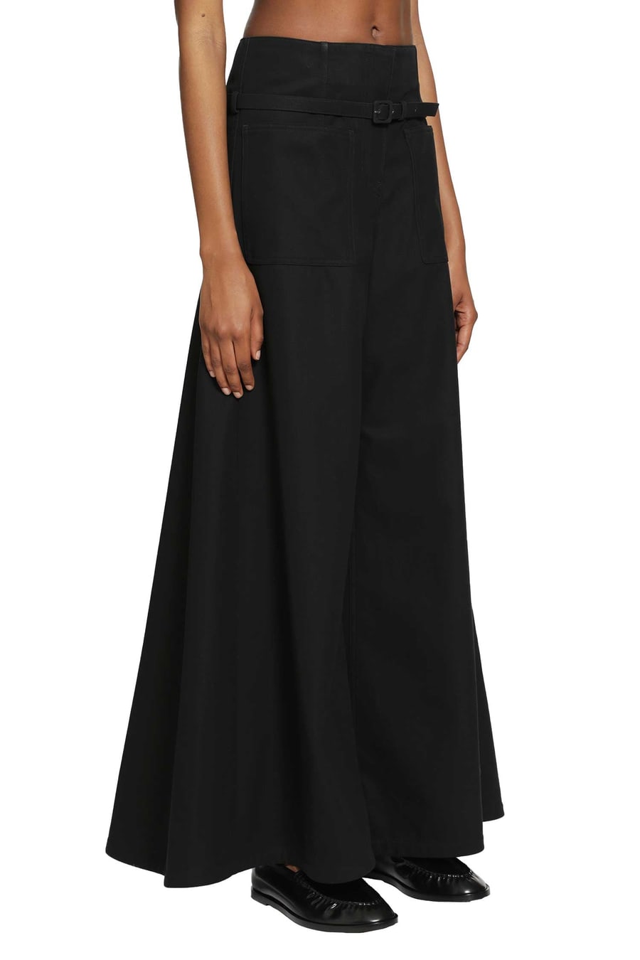 COURRÈGES Cotton Canvas Palazzo Pants, view 3