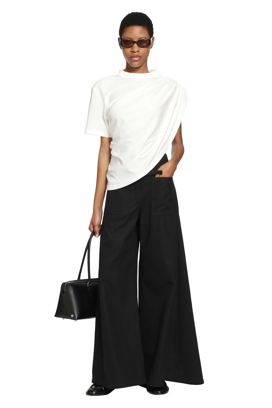 COURRÈGES Cotton Canvas Palazzo Pants, view 6