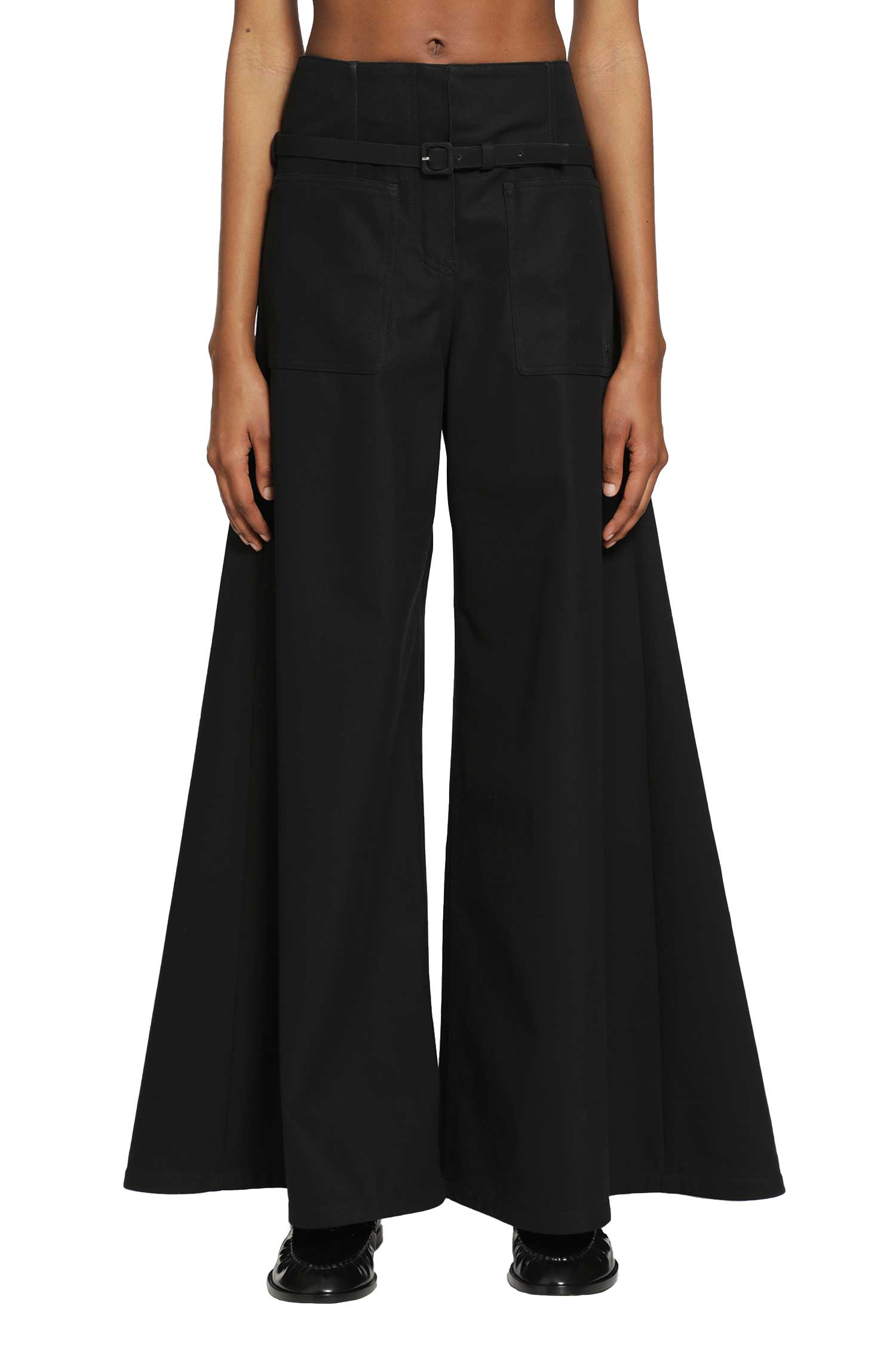 COURRÈGES Cotton Canvas Palazzo Pants, view 2