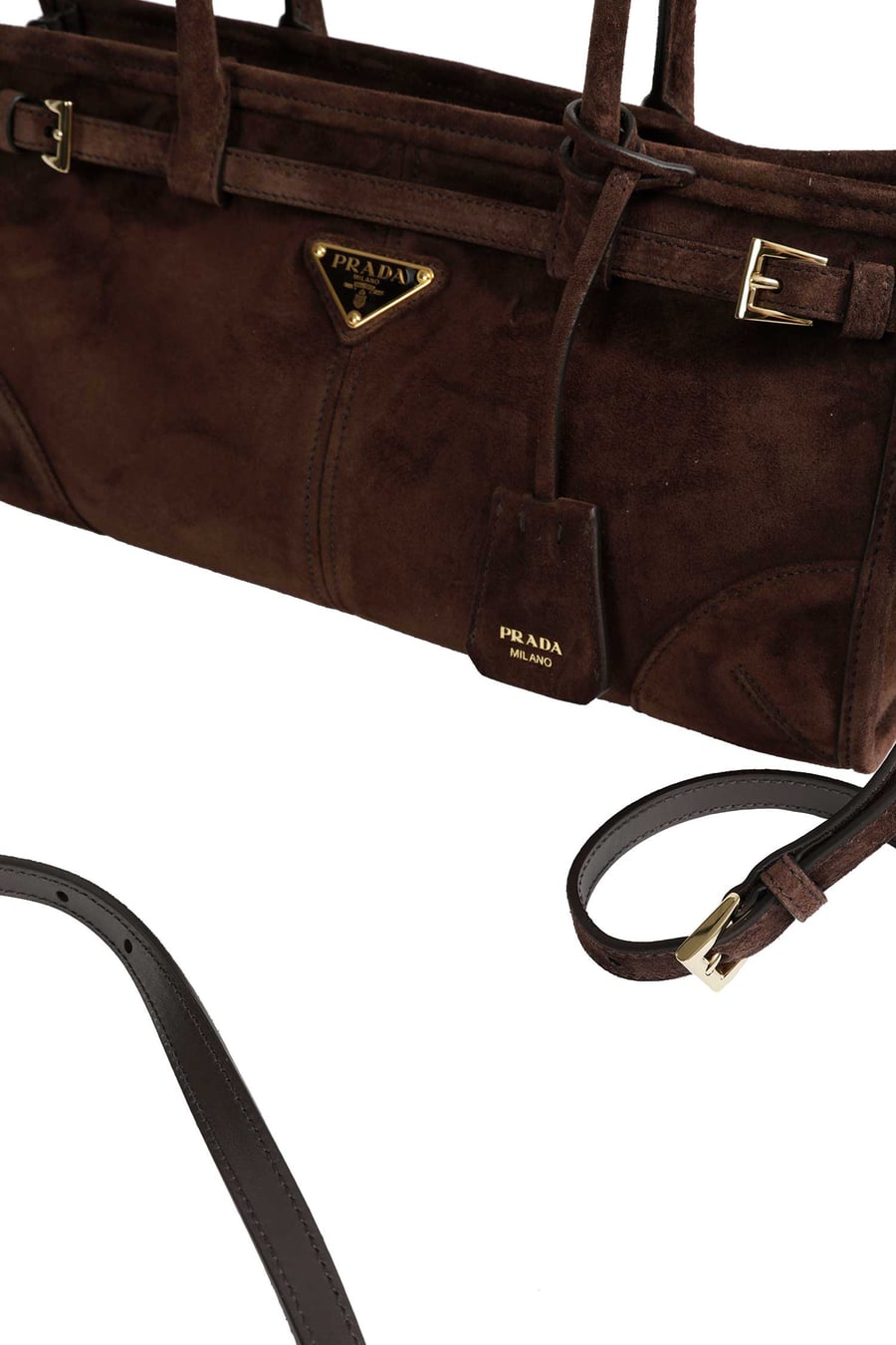 Prada Bonnie Medium Suede Bag, view 4