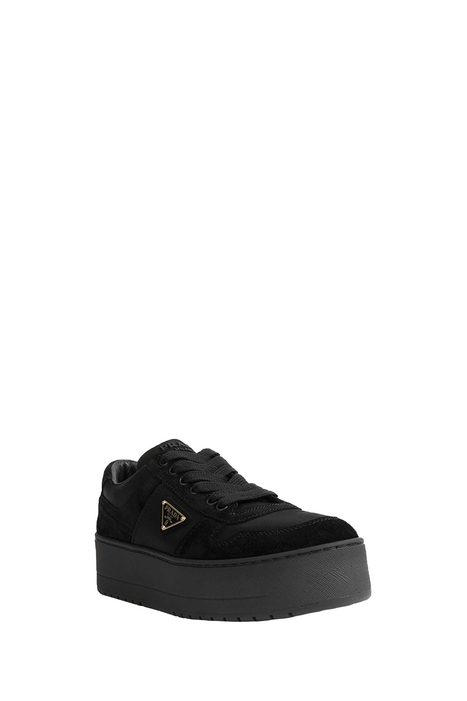 Prada Downtown Bold Re-Nylon and Suede Sneakers, view 2