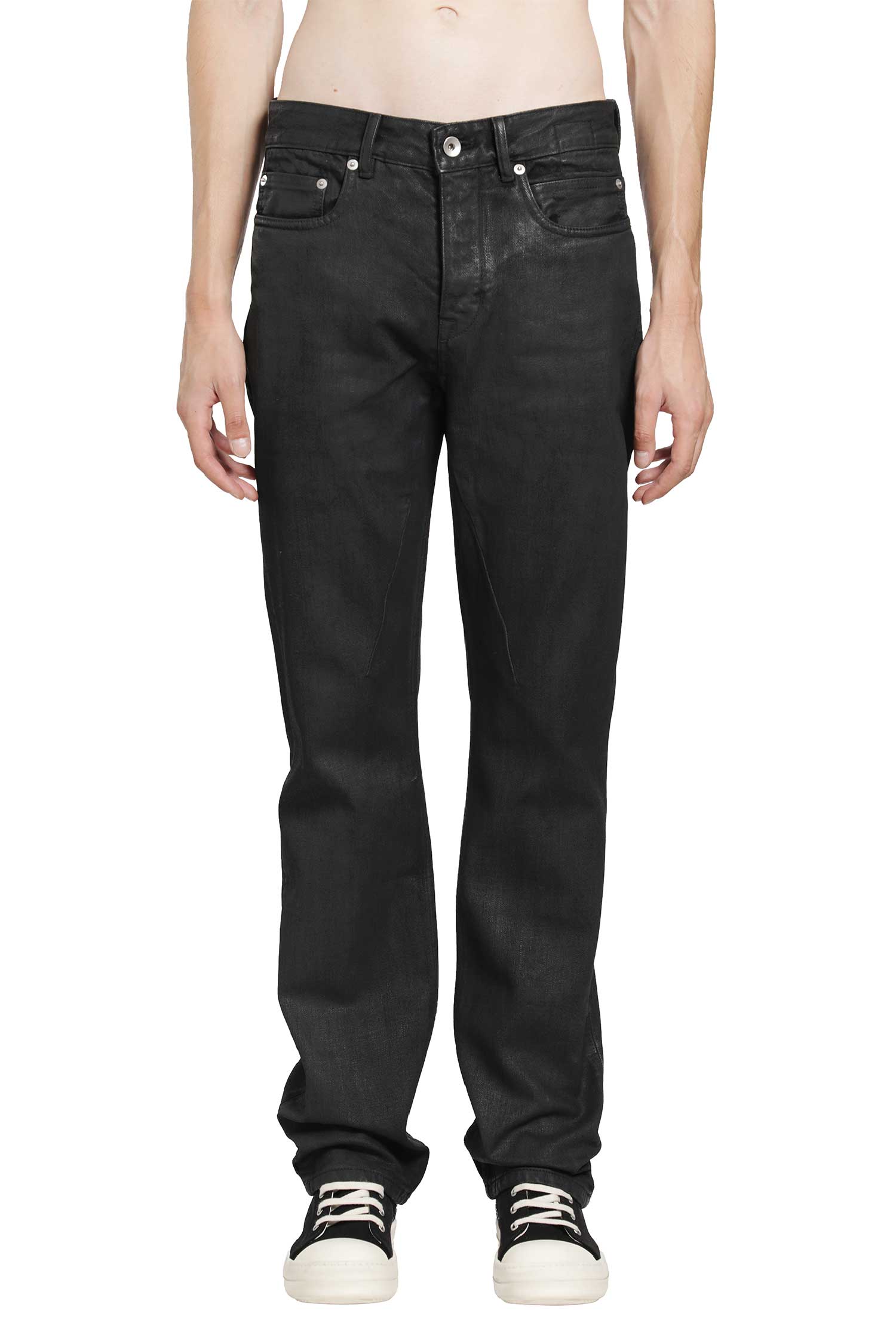 Rick Owens DRKSHDW Tower Fog Cut in Wax Denim, view 2