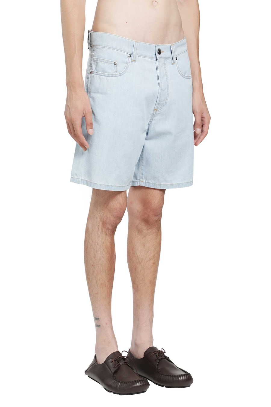 Versace Chambray Denim Shorts, view 3
