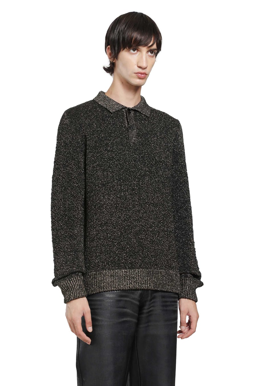 Marni Lurex Wool Polo Sweater, view 2