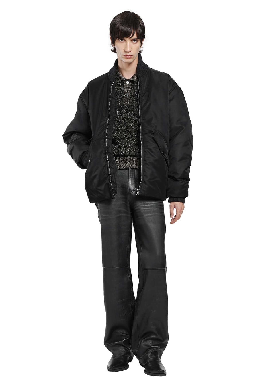 Marni Lurex Wool Polo Sweater, view 5