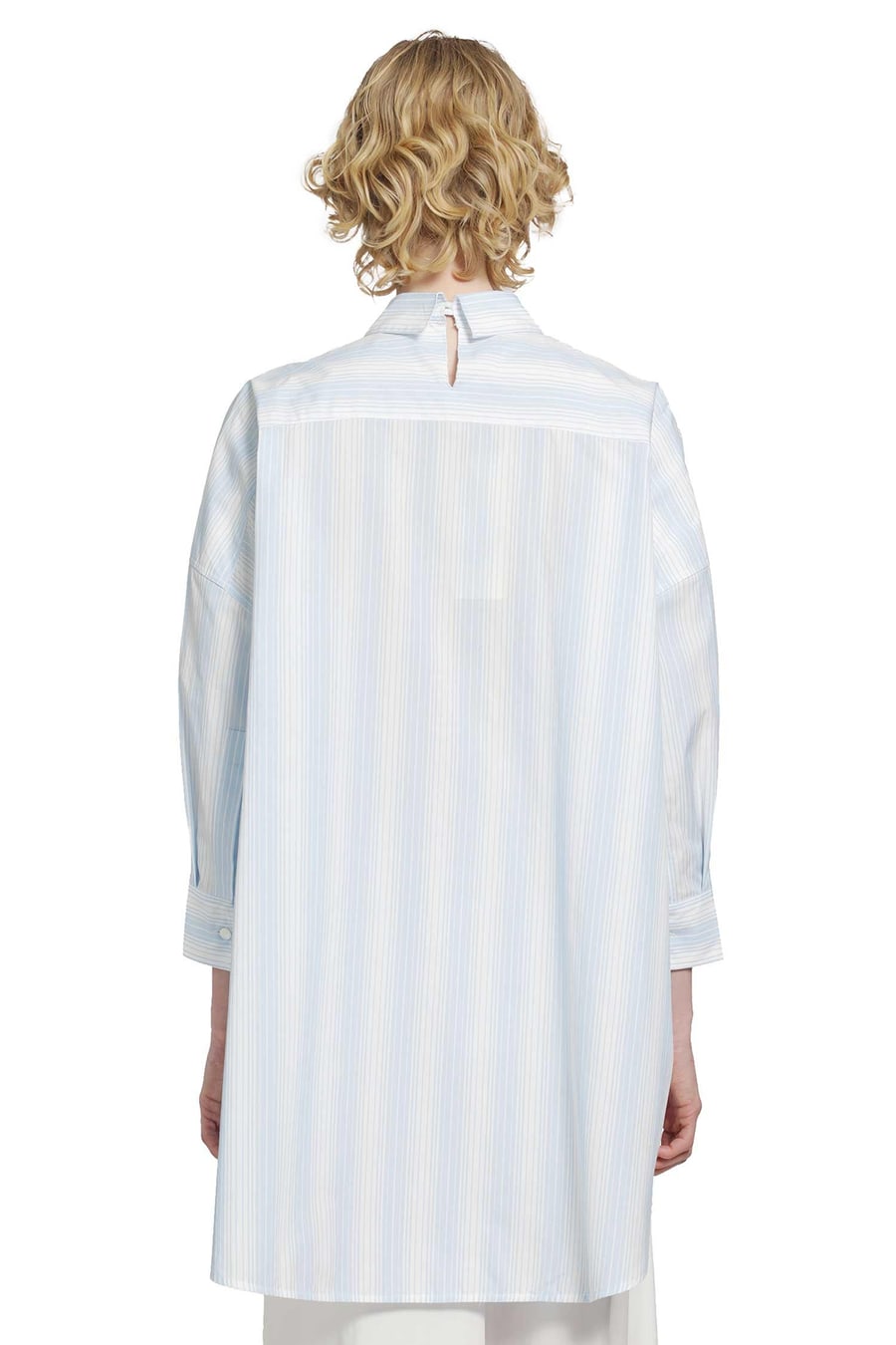 Marni Cotton Poplin Pinstriped Patchwork Shirt, view 3