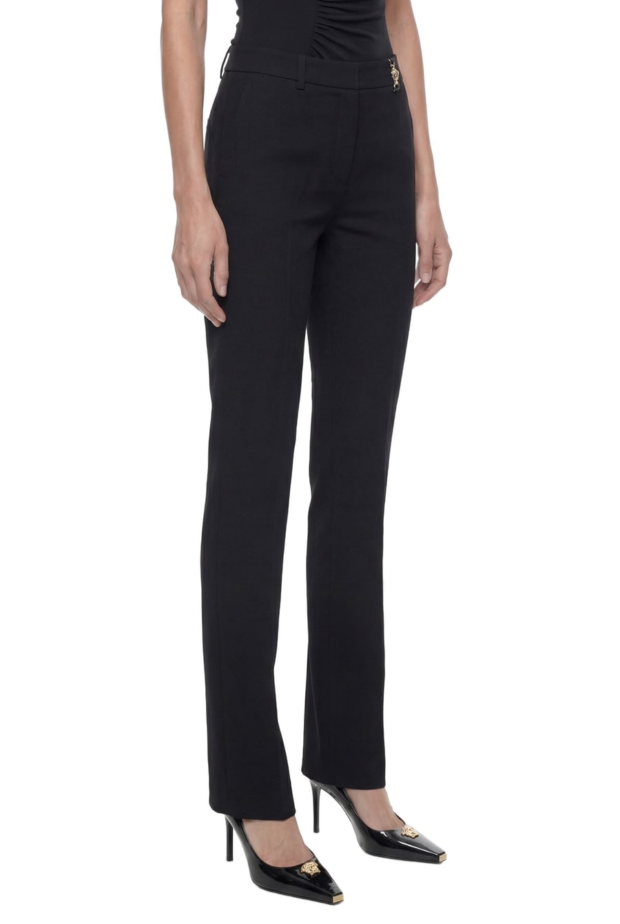 Versace Flared Stretch Wool Trousers, view 3